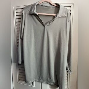 Gray top 3/4 length sleevese womens 2XL